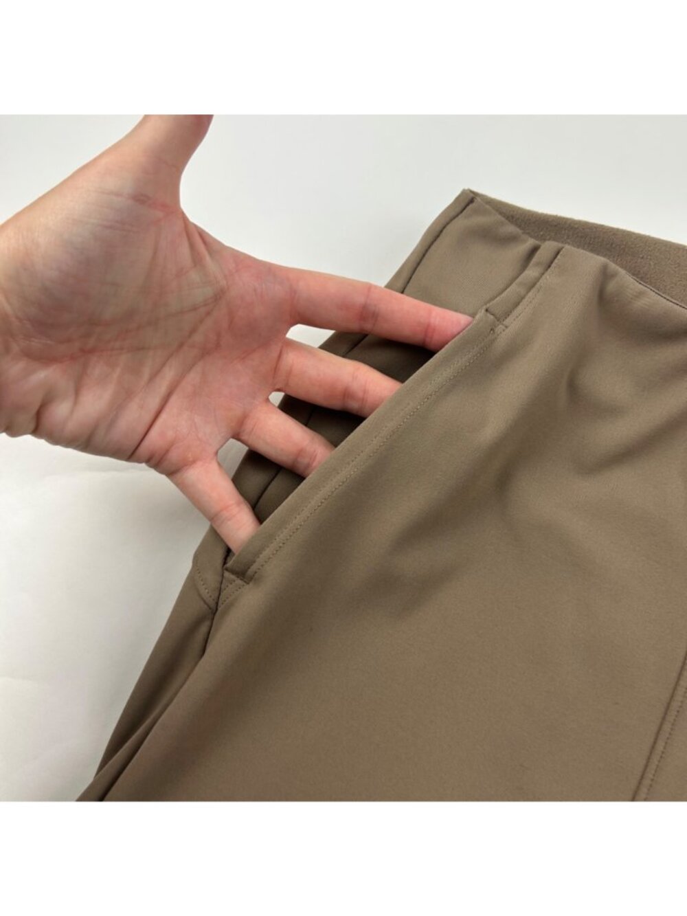 Old Navy Sediment Brown Power Soft Knit High Rise Wide Leg Trouser XL - Picture 3 of 8